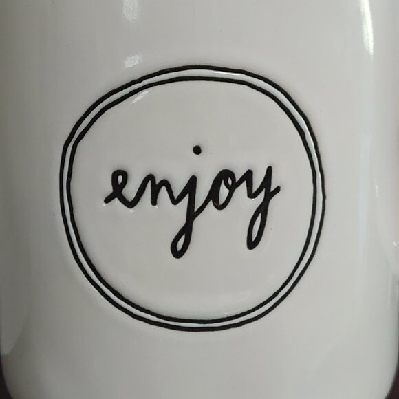 Rae Dunn "enjoy" White Ceramic 12oz Coffee Mug - Picture 6 of 9